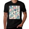 Serene Pastel Circles Art  Calming Geometric Wall Decor Tshirt Work Short Sleeve Cotton Top