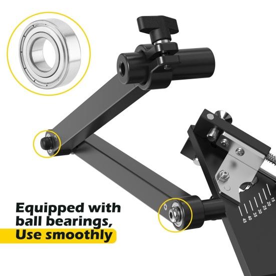 Rasenmähermesser Schärfvorrichtung Einfache Montage Mäher Schärfer mit 4 Adaptern Verstellbarer Schärfrahm für Gerade Messer Messer Rasenmäher