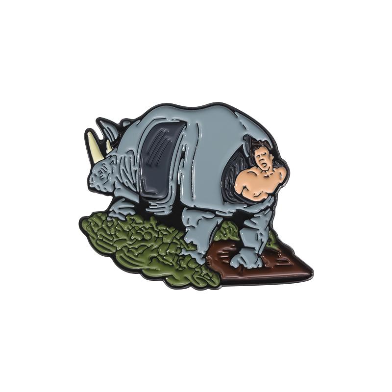 

Ace Ventura Rhino Enamel Pin Funny Film Inspiration Classic Film Fragment Metal Brooch Lapel Badge Jewelry Gifts For Friends
