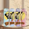 1PC Yellow Flower 750ml sports water bottle leakproof straw lid outdoor office home