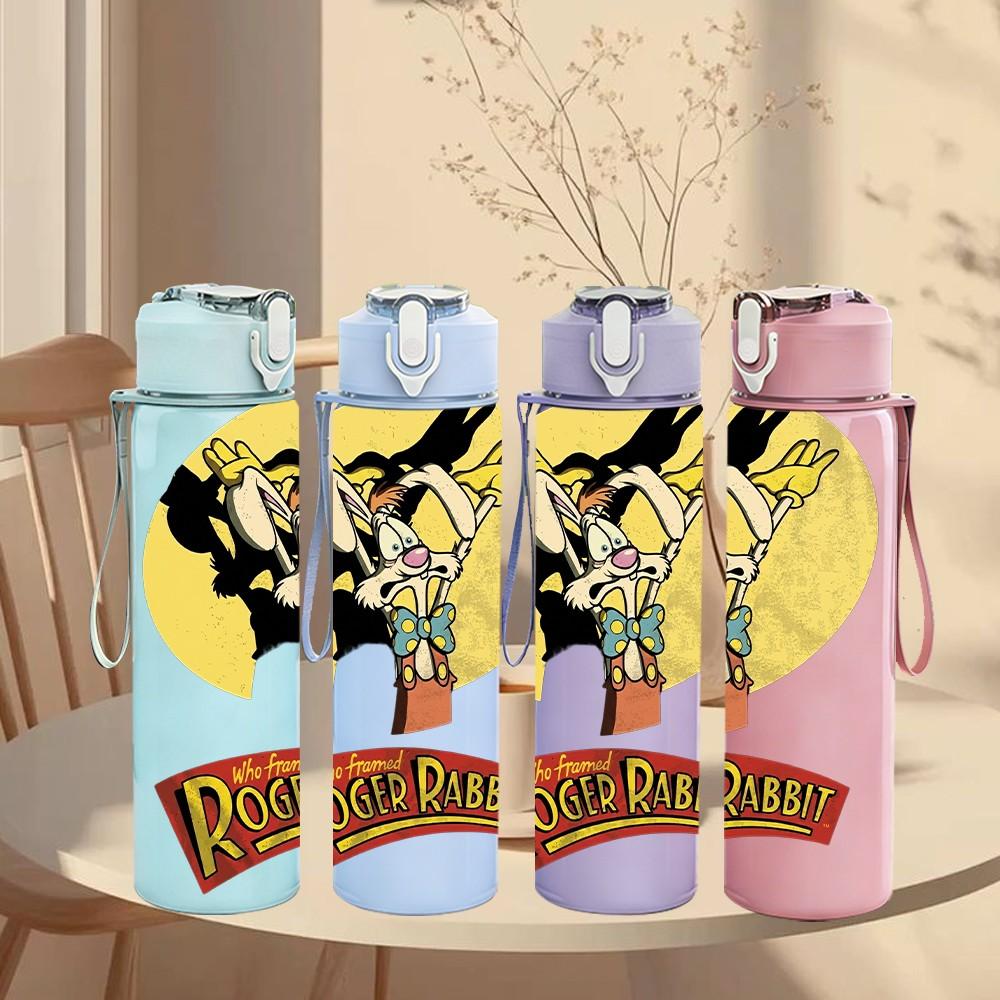 1PC Yellow Flower 750ml sports water bottle leakproof straw lid outdoor office home