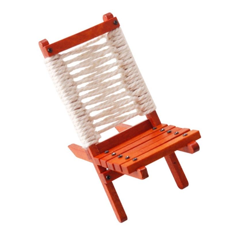 

Doll House Zakka Chair Model Realistic Dollhouses Folding Chair Realistic Play Chair Realistic 1:12 Model Mini Size Toy