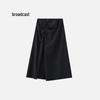 3D Floral Pleated High-Waist Mid-Length Skirt