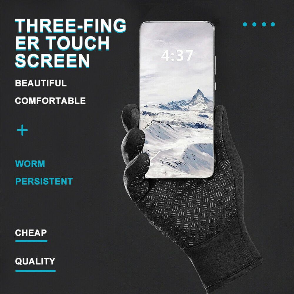 Non-Slip Cycling Gloves Warm Waterproof Gloves Outdoor Touchscreen Mitten  Skiing