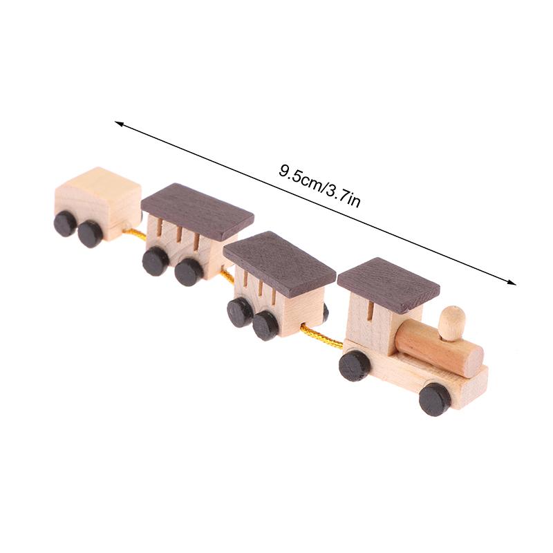 1:12 Dollhouse Miniature Wooden Train Mini Ornaments DIY Doll House Decor Accessories Kid Pretend Enjoy Toy great for daily use