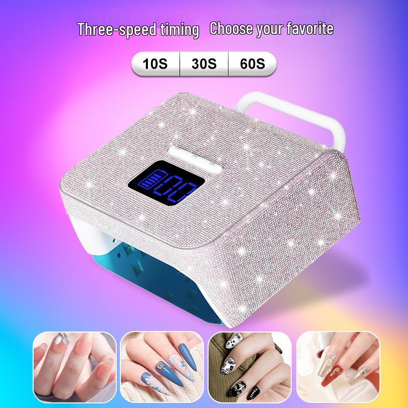 220W Smart Wireless Rechargeable Nail Lamp - Fast Drying Phototherapy Machine for Nail Salons