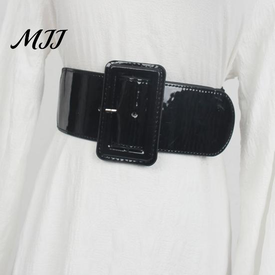 Retro Breiter Rockgürtel Verstellbare Größe Damen Gürtel, Elastischer Bund Kunstleder Taille mit Quadratischer Schnalle, Dehnbares Kleid Modeaccessoire