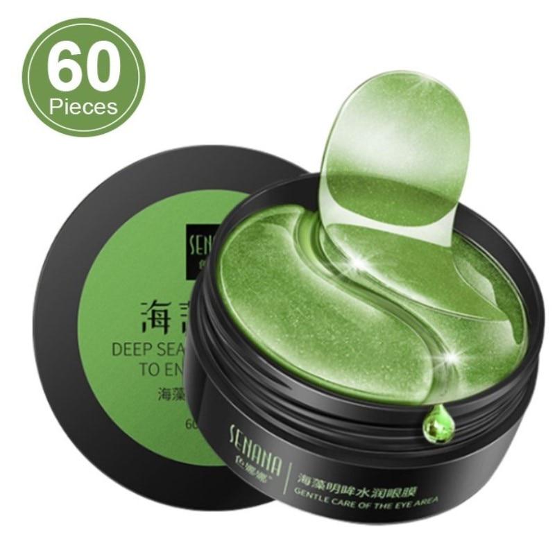 60 peças de máscara de colágeno para os olhos, pérola dourada, algas marinhas, cuidados com os olhos, máscara de gel hidratante antirrugas