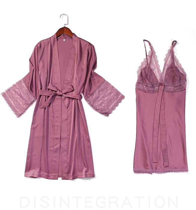 Women's Silk Lace Pajama Set - Breathable & Comfortable Two-Piece Nightwear