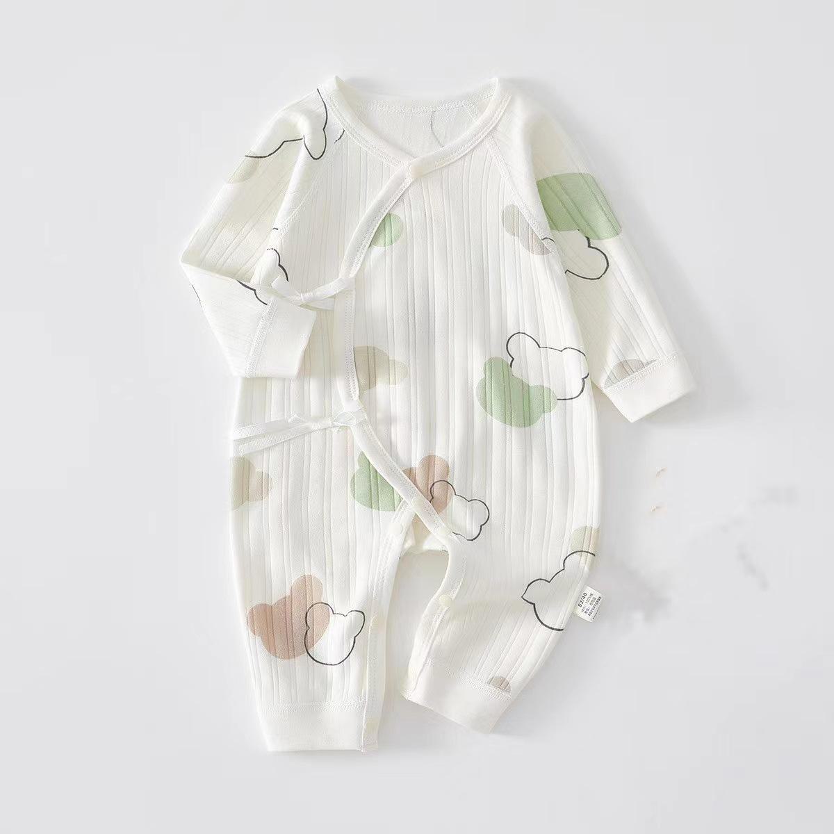 

Детский комбинезон из хлопка премиум-класса с длинными рукавами, с боковыми отворотами, стиль весна-осень 59cm, Spring and autumn double stitch Mickey