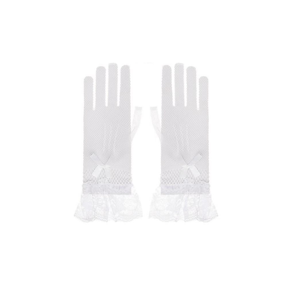 

Thin Children s Wedding Gloves Bow Knot Lady Girl Glove Holiday Princess Birthday Party Gloves adult type-white