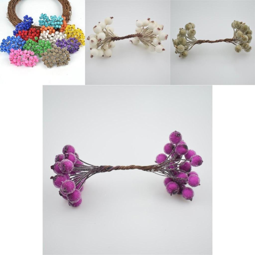 Mini Weihnachts-Schaum Vereiste Frucht Künstliche Stechpalmenbeere Blume Für Elegante Heimdekoration