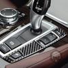 Real Carbon Fiber Car Interior Gear Shift Button Panel Sticker Cover Frame Trim Decoal Accessory For BMW 5 Series F10 2011—2017