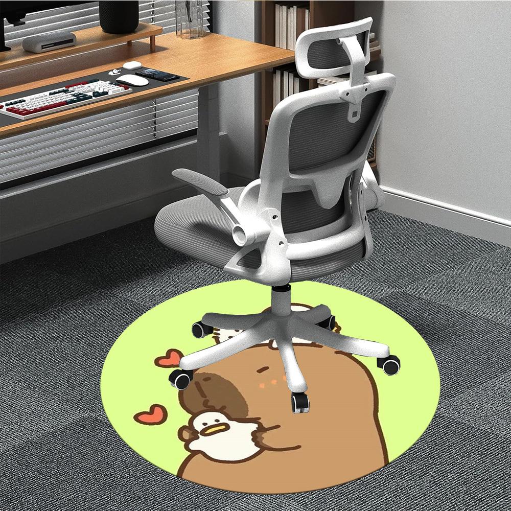

1pc Capybara Print Chair Carpet for Office, Soft Flannel Throw Mat, Perfect for Office,Holiday Party Decoration Choice yy251113174 80cm by 80cm