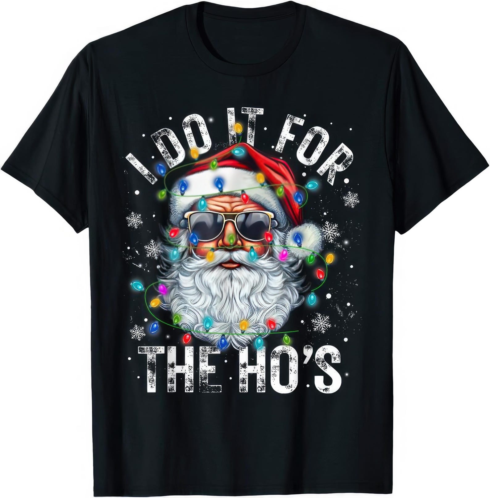 I Do It For The Ho s Christmas Holiday Xmas Gift Funny Bucket List T shirt L
