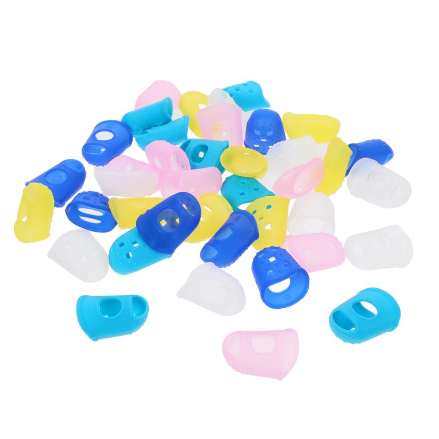 10pcs Guitar Finger Cots Bass Ukulele String Instrument Finger Guard for Daily Practice Pressing Strings Stage Performance XJM