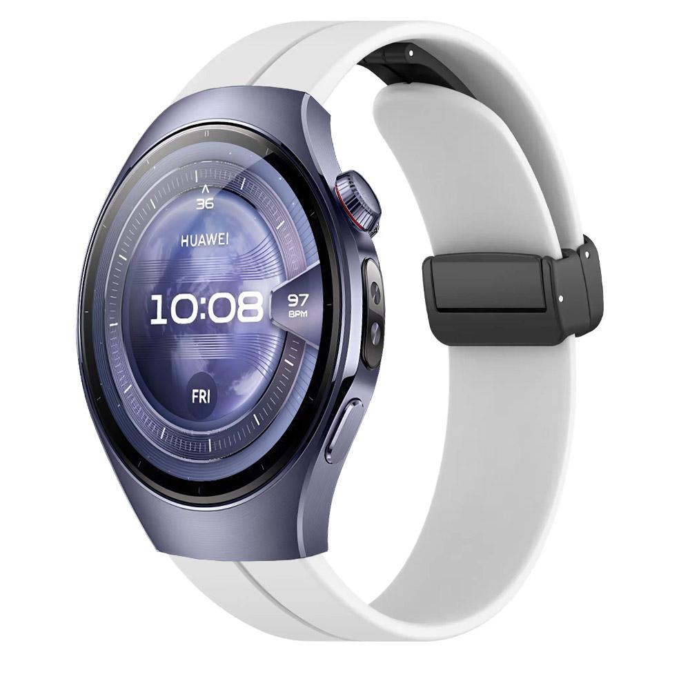 

20/22mm silicone Magnetic buckle Strap for Huawei Watch 5 46mm Wristband for Huawei Watch GT5/GT4 Pro 46mm Garmin vivoactive 6-5 For Width 22mm белый