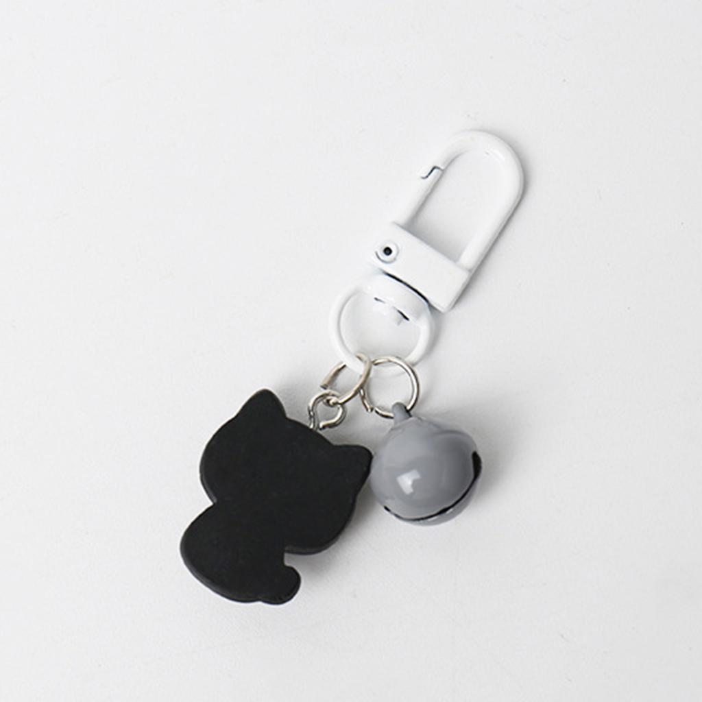 Black and White Cat Keychain Cute Animal Keyring Couple Gift for Women Bag Purse Bag Accessories Backpack Decorations
