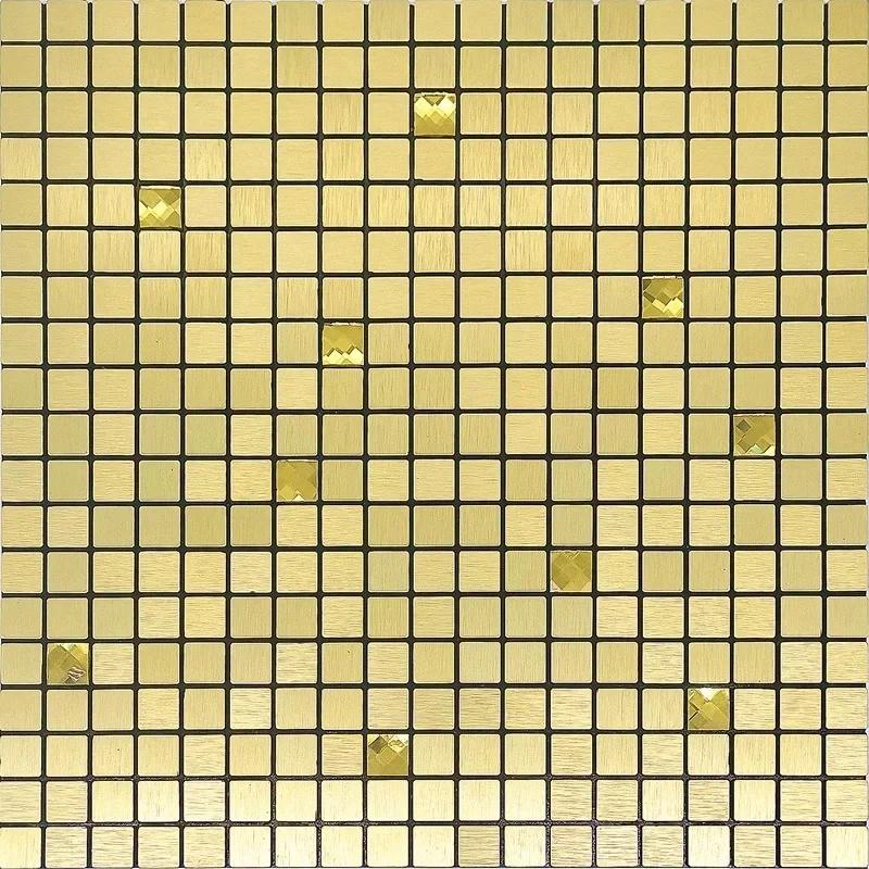 3D European Smooth Metal Mosaic Wall Sticker Self-adhesive Tile Kitchen Bathroom Bar Living Room TV Background Wall Decor Stick