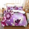 Blue Flower Duvet Cover Queen Size With Zipper Pillowcase 3D Floral Bedding Set 3pcs 2pcs Full King Twin Single Double Bed Thin