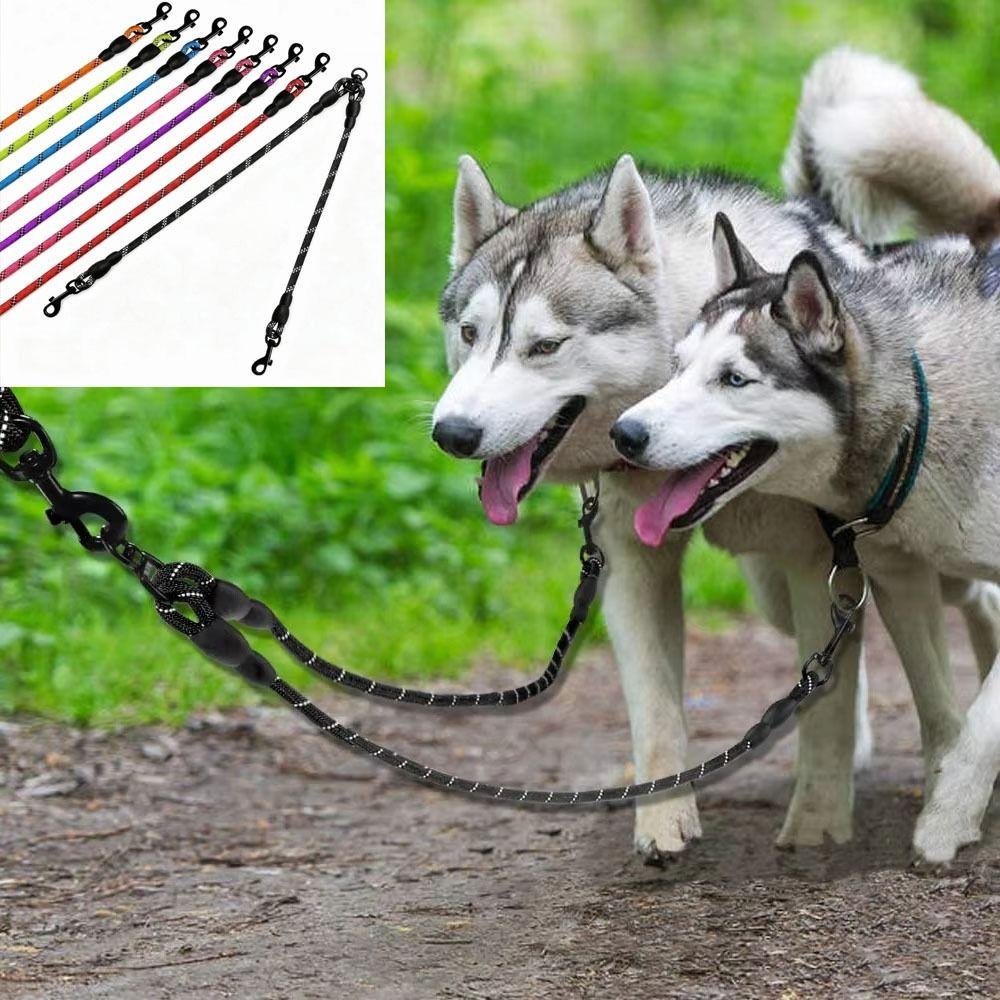 Guinzaglio Doppio Riflettente per Cani Guinzaglio Doppio Resistente Guinzaglio Doppio per Animali da Compagnia Guinzaglio Doppio per Addestramento Animali da Compagnia per Cucciolo