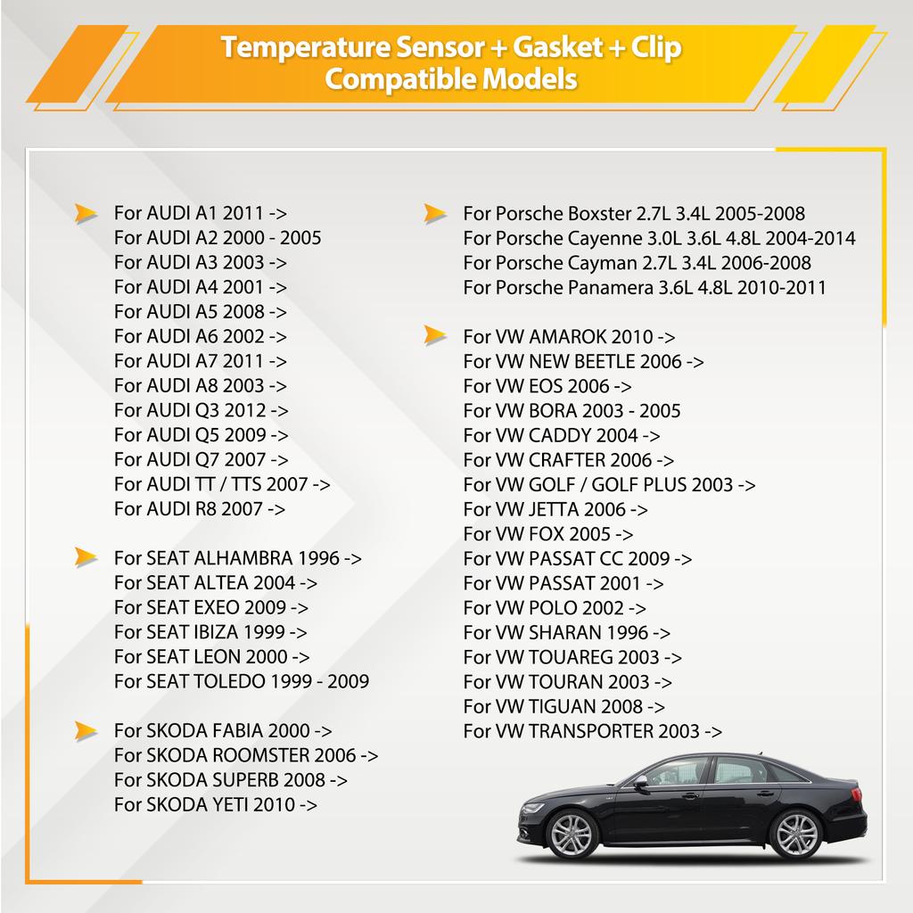 Kühlmitteltemperatursensor Für Skoda A1 A3 A4 A5 A6 A7 A8 Q3 Q5 Q7 TT R8 VW Jetta Golf Passat Sitz 06A919501A 06A 919 501A
