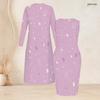 Women Plus Size Two Piece Set Black Blue Printed Long Sleeve Open Front Cardigan Sleeveless Bodycon Dress