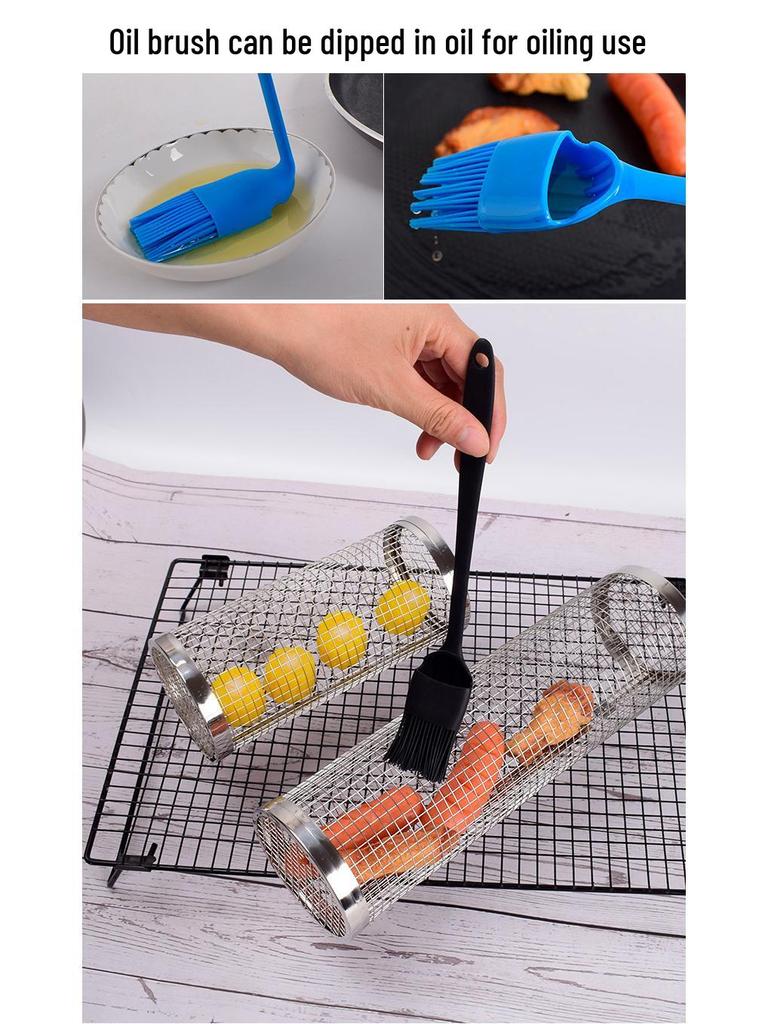 304 Stainless Steel Portable BBQ Rolling Cage for Outdoor Grilling