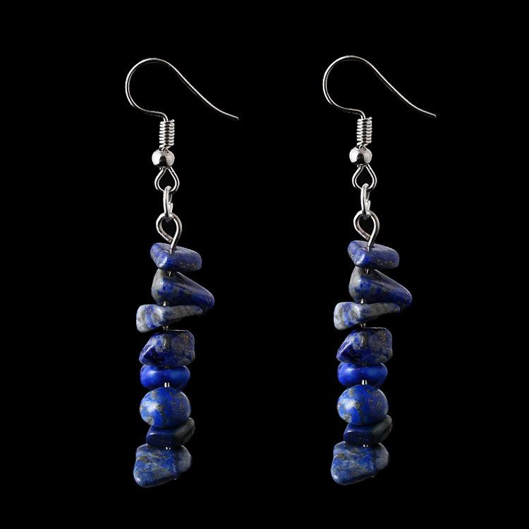 Irregular Natural Crystal Stone Beaded Earrings Multicolor Stone Diy Fringed Earrings E05
