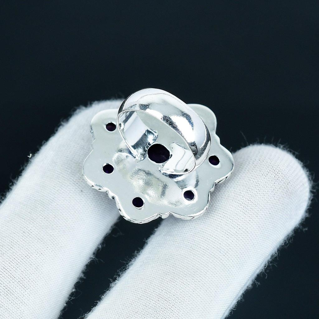 Natural Amethyst Gemstone Handmade 925 Sterling Silver Ring - Bohemian Jewelry Ring - Handmade Boho Jewelry for Women & Men, Women Gifts