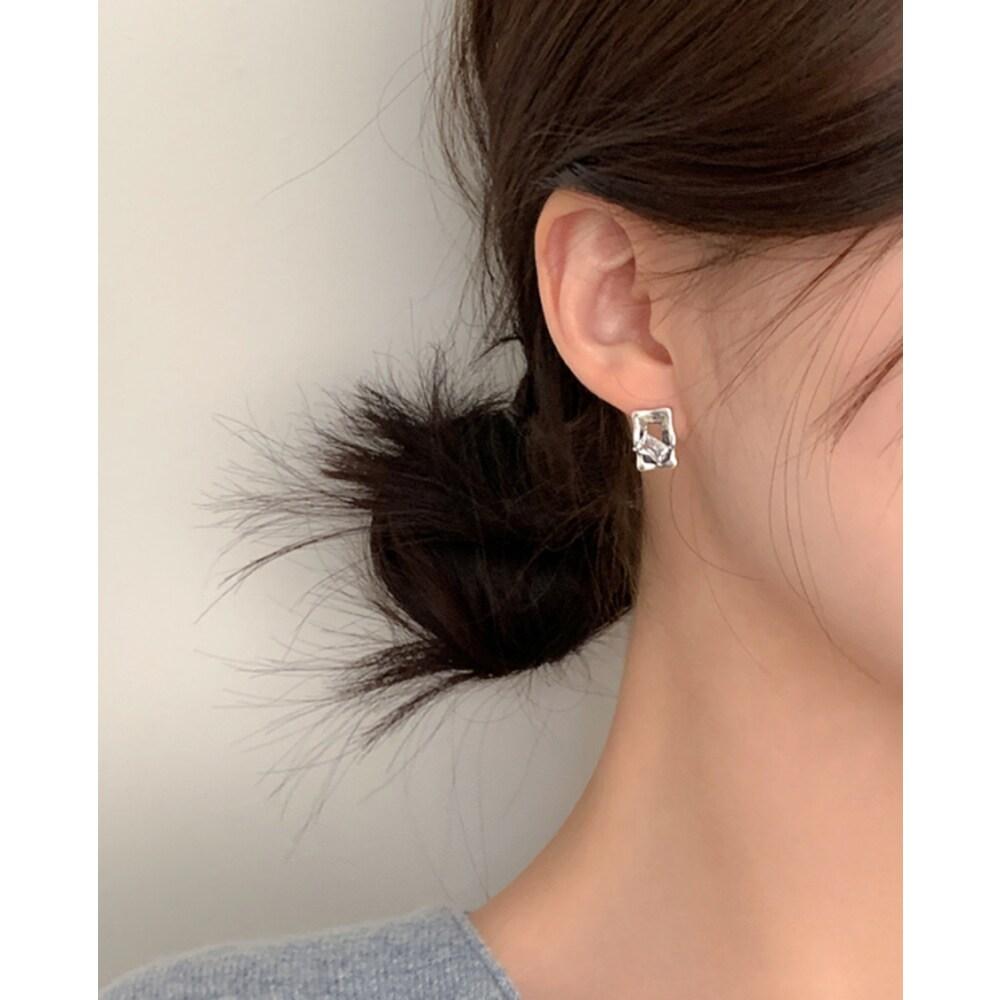 [925 Silver] Frame Cubic Earrings E 123