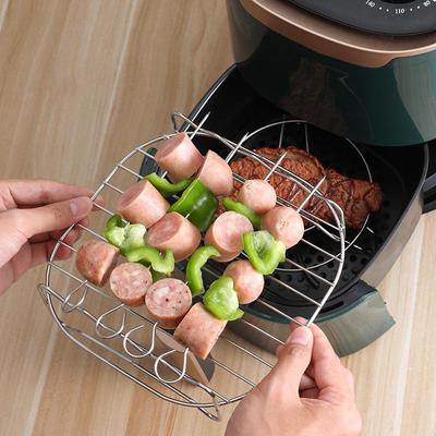 Stainless Steel Double-Layer Air Fryer Grill & Steam Rack - 7”/8”
