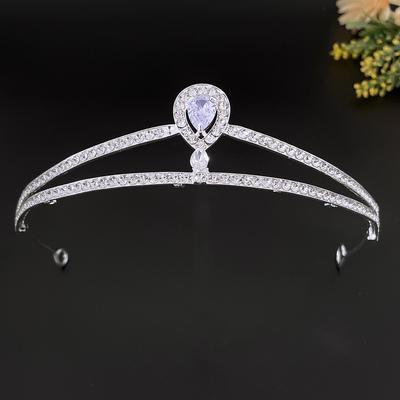 New Zircon Bridal Crown Korean Style Simple Alloy Rhinestone Drop Inlaid Zircon Headband Headband Crown