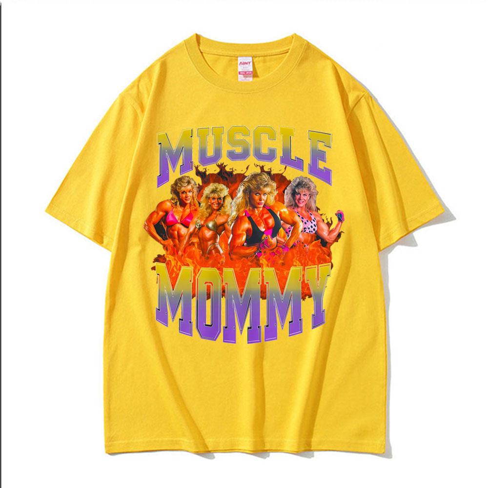 Muscle Mommy Gym Funny Meme Graphic T Shirts Men Women Fashion Summer Short Sleeve Tshirt 100 Cotton ONeck Oversized T Shirt
