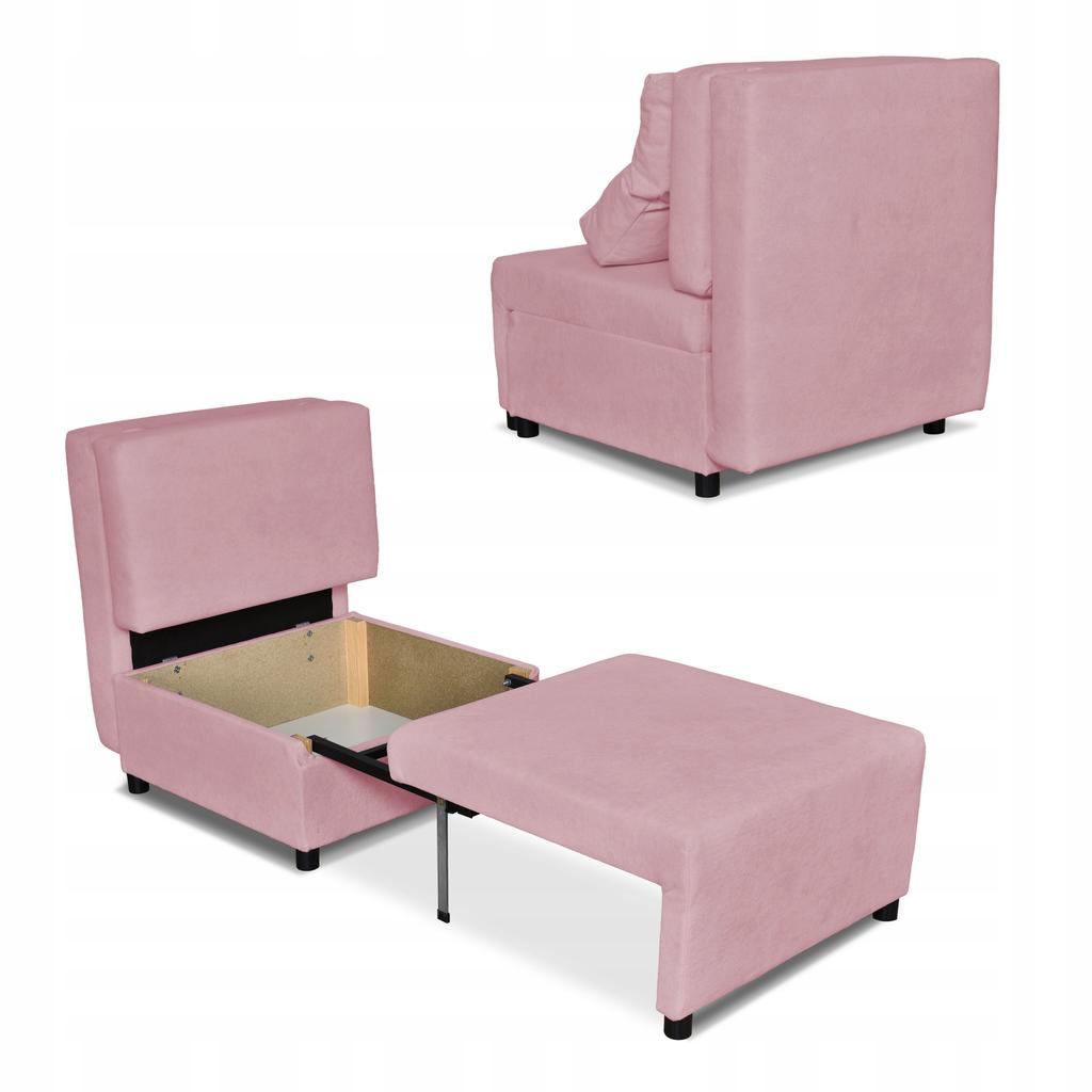Fold-out Armchair for Sleeping KIMO Bedding Container Family Furniture Hunter Pink