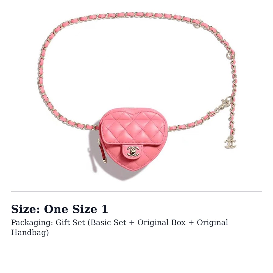 Chanel 22SS Sheepskin Heart Bag Fanny Pack Mini Women's Pink AP2787-B08163-NH621
