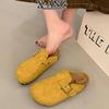 Cowhide version cm platform women's shoes new bag head half slippers summer wear casual cool slippers
