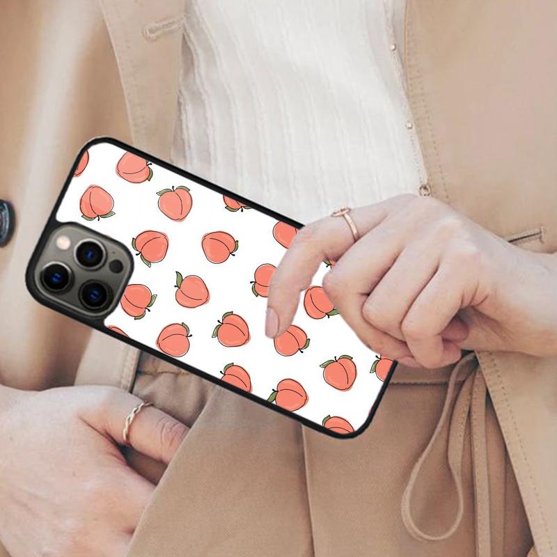 

Эстетичный магнитный чехол для телефона с розовыми персиками для APPLE iPhone 17 Air 16 14 13 12 Pro Max 15 Plus Беспроводная зарядка MagSafe Обложка iPhone 14