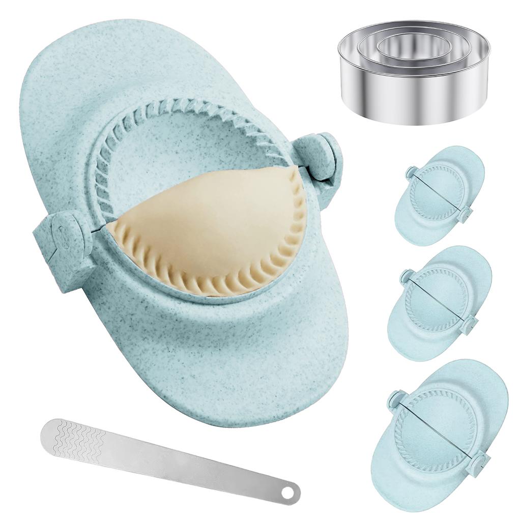 7Pcs Dumpling Maker Reusable Dumpling Press Mold with 3 Dough Cutter and 1 Spoon 304 Stainless Steel Dumpling Maker Machine Safe