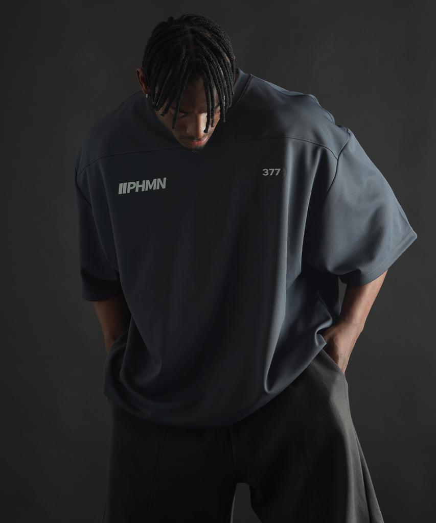 PHERMENON [2Pack] Oversized Rugby Jersey Short Sleeve (3 Colors)