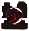 Velour Floor Mats with Red Edge For: Honda Civic VII 3-door Hatchback, Coupe (2001-2005)