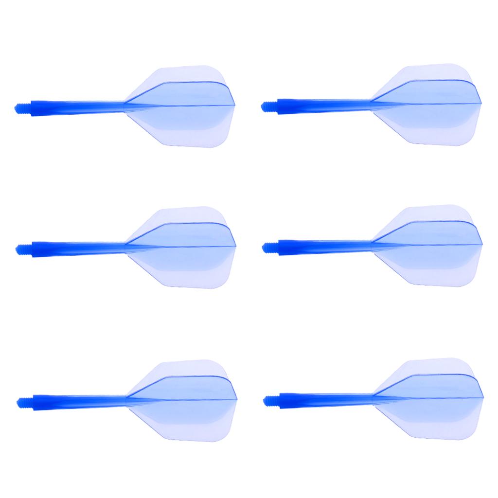12x Transparent 2BA Thread Dart Shafts and Flights Connection, 2 Colors