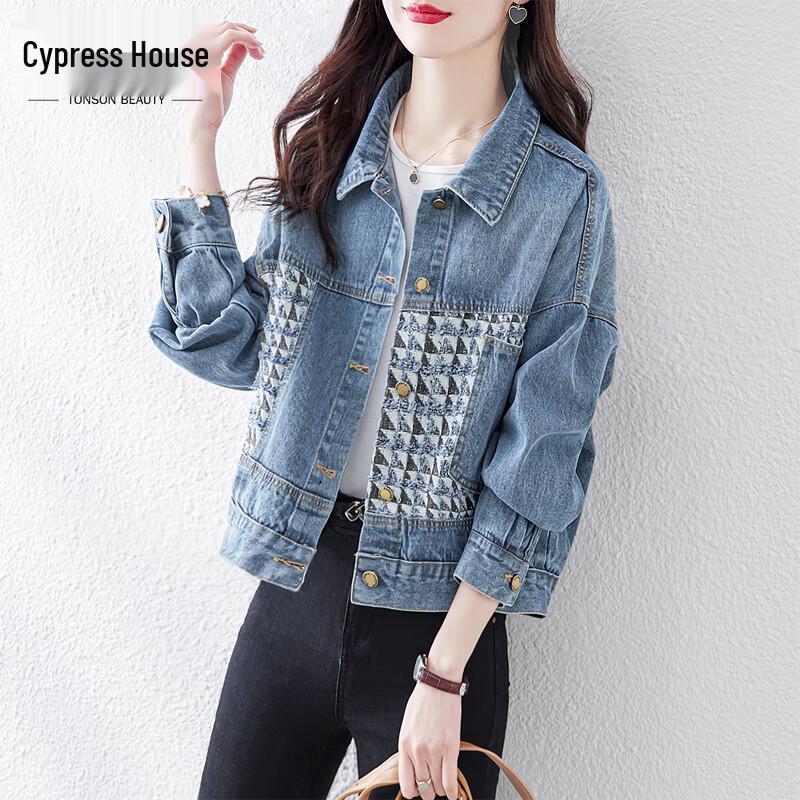 Women's Loose Fit Patchwork Denim Jacket