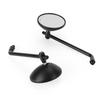Mirror 3" Round Universal Black For Cafe Classic Bobber Chopper Custom Tracker