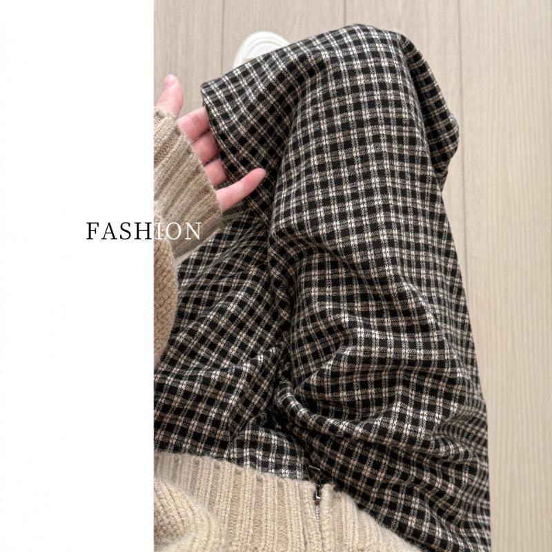 Plaid Wide-leg Pants Children's New Autumn Casual Pants Lazy and Loose High-waisted Loose Straight-leg Pants