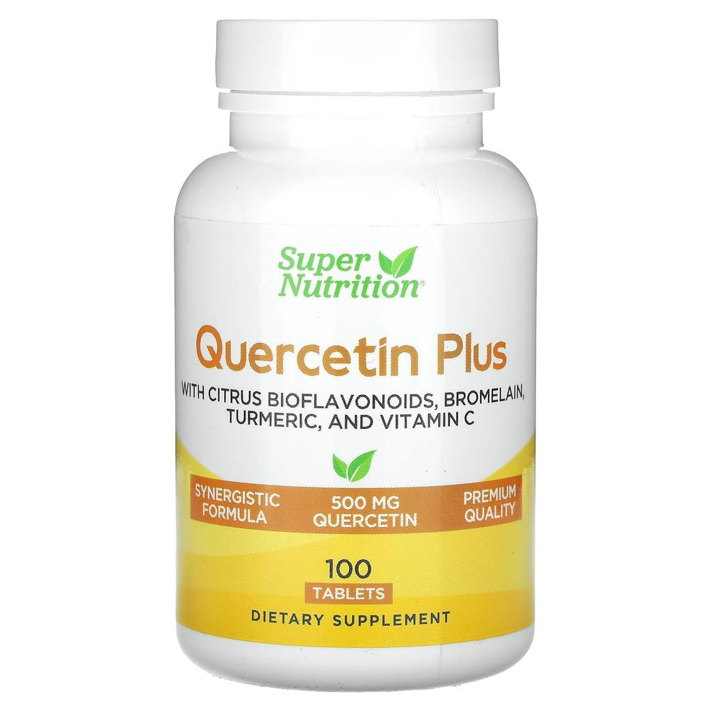 Quercetin Plus, Quercetin, Vitamin C, Citrus Bioflavonoids, Bromelain, Turmeric, Vitamin C, 100 Tablets