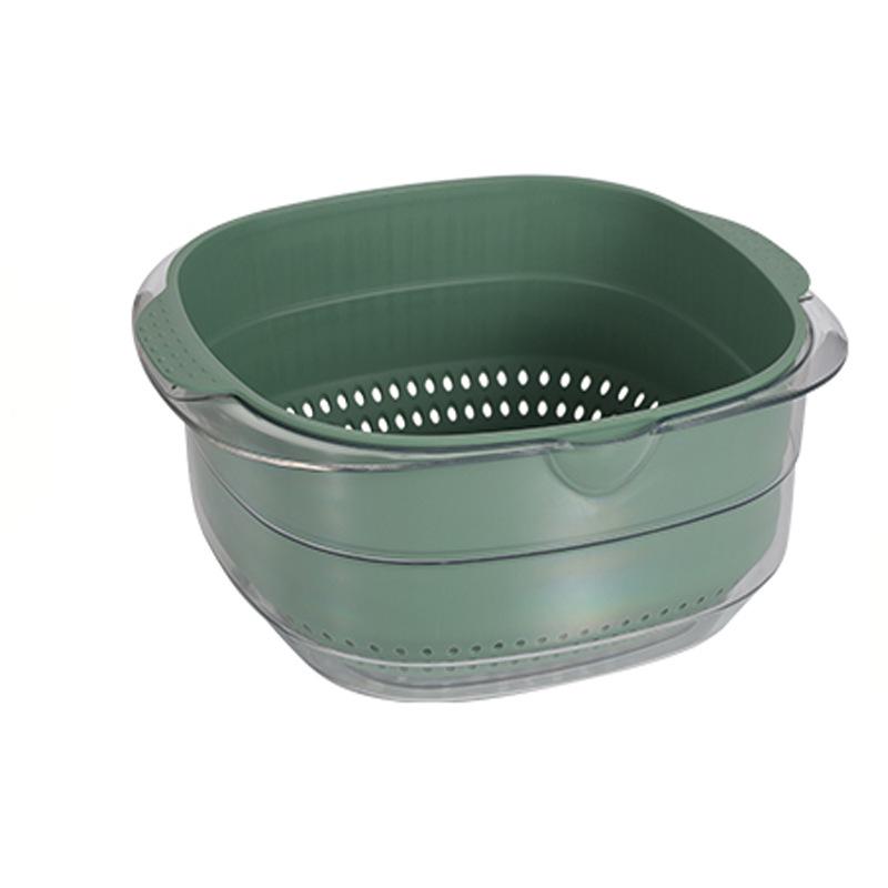 Transparent PET Plastic Multi-purpose Draining Basket - Drop-Resistant, Dustproof, Ideal for Vegetables & Fruits