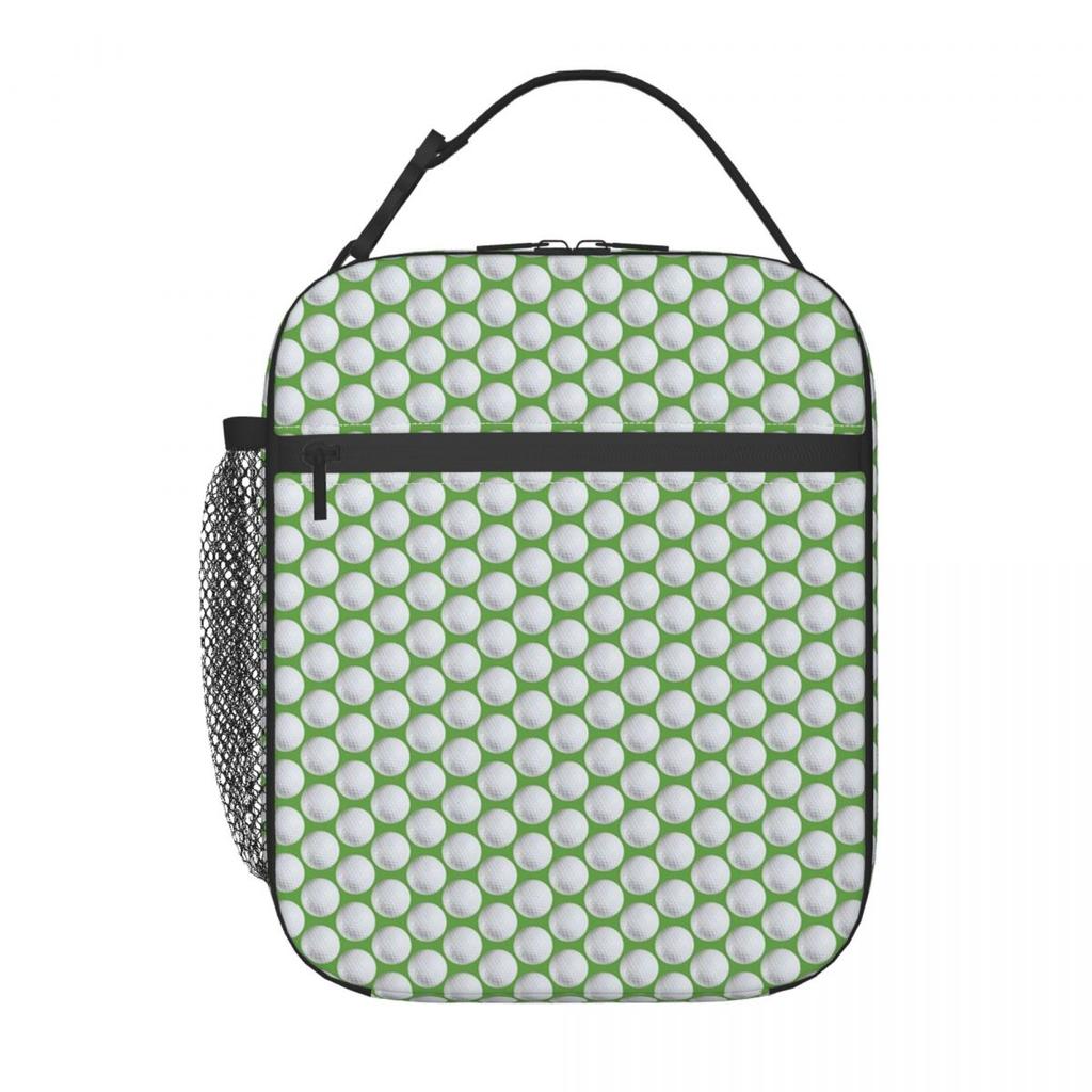 Golf Ball White Pattern Insulated Lunch Bag for Women Children Leakproof Food Boxes Thermal Lunch Box Tote