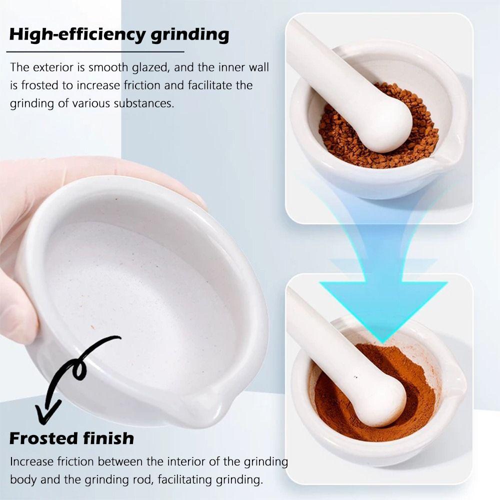 Non-Slip Base Mortar and Pestle Set Eco-Friendly Spice Grinder Ceramic Grinder Kitchen Tool