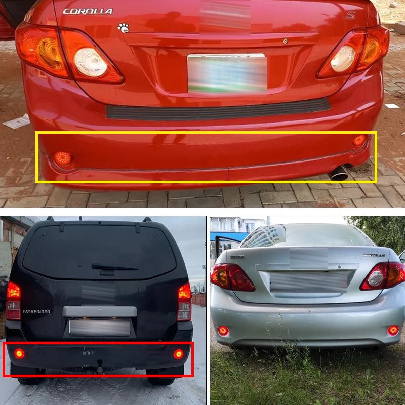 2PCS For Toyota Corolla 2007 2008 2009 2010 Scion iQ xB For Nissan Qashqai Rear Bumper Reflector Brake Stop Light shell no bulb